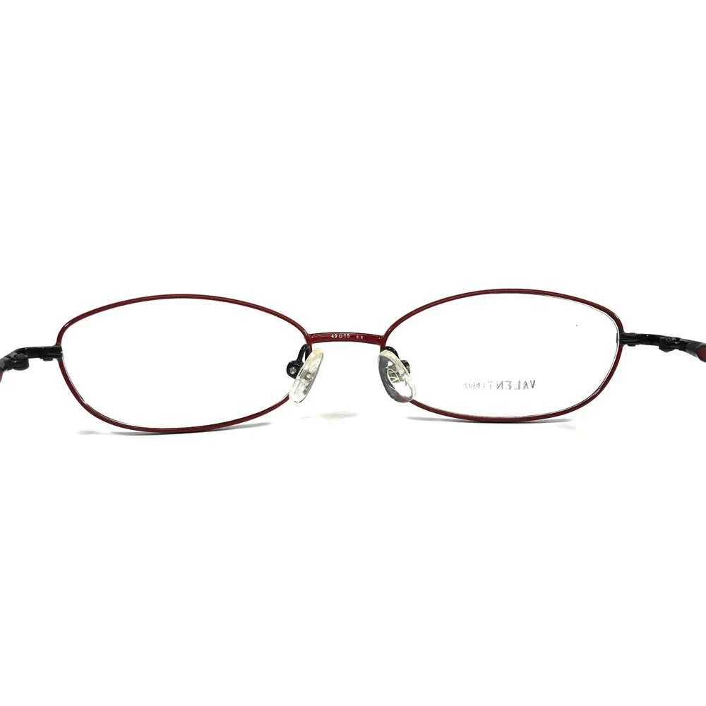 Vintage Valentino Petite Eyeglasses Frames 5496 0Q48 Black Red Oval 49-15-130